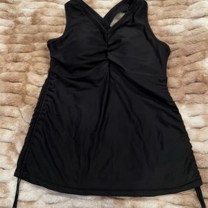 UV Skinz UPF 50+ black tankini bathing suit top size L